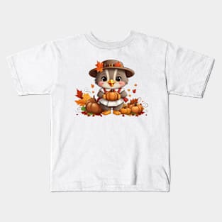 Thanksgiving Cute Turkey Kids T-Shirt